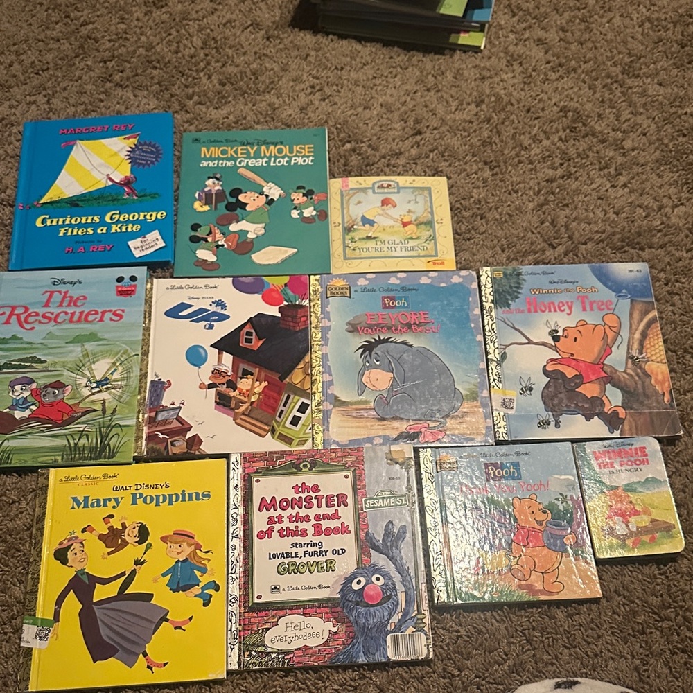 Disney, Sesame st, and Curious George
